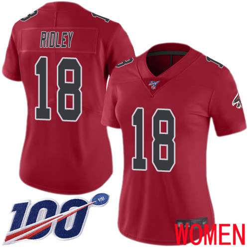Atlanta Falcons Limited Red Women Calvin Ridley Jersey NFL Football 18 100th Season Rush Vapor Untouchable